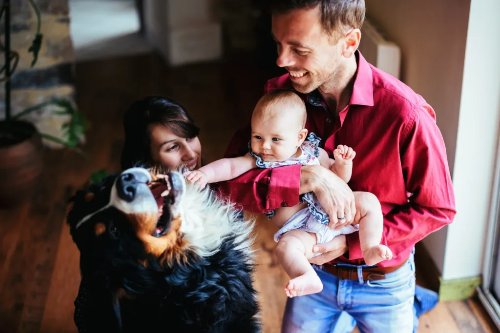 Shooting photo famille avec chien à Angers