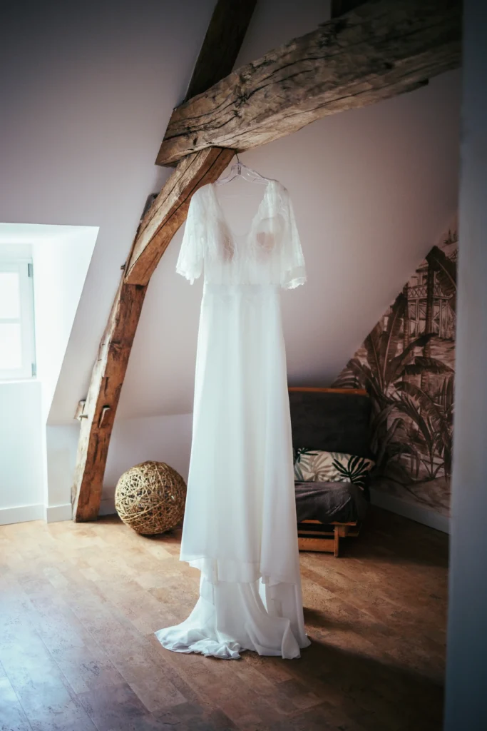 robe de mariée bohème pour un mariage vintage