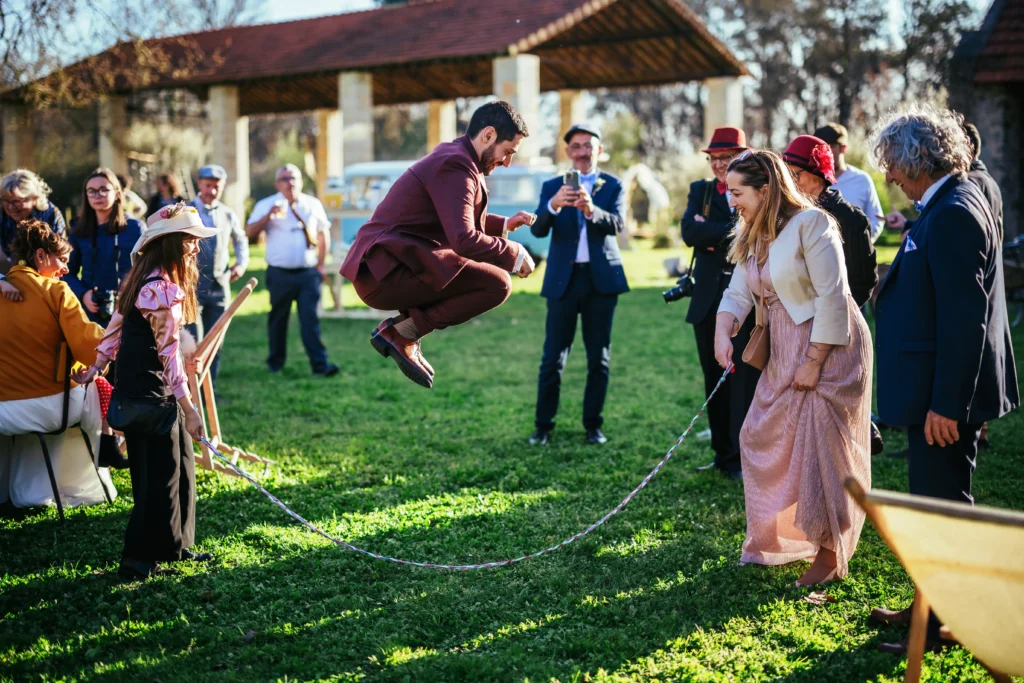 Jeu rétro lors d'un mariage au domaine du Marchais Bouchet